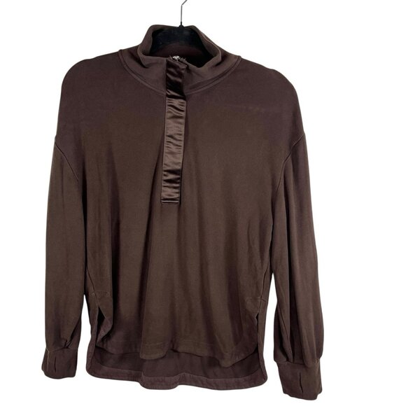 Varley Brown Roeder Half Zip Midlayer Sweat Top Women’s SMALL $138 Ath leisure - Picture 1 of 12